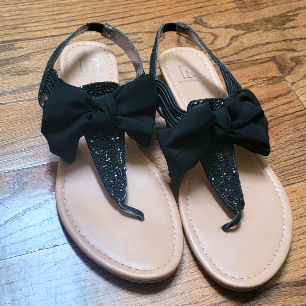 Madden Girl Black Bow & Sparkle Sandals